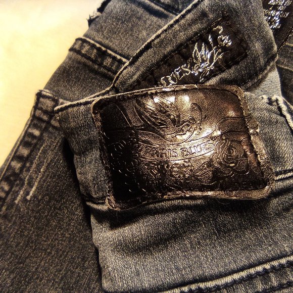 "Paris Blues" Dark Washed Slightly Distressed Jeans Size 7 Skinny - Picture 6 of 11
